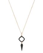 Bloomingdale's Black & White Diamond Geometric Pendant Necklace In 14k Rose Gold, 18 - 100% Exclusive