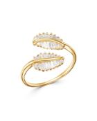 Bloomingdale's Baguette Diamond Feather Ring In 14k Yellow Gold, 0.45 Ct. T.w. - 100% Exclusive