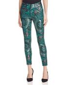 Alice + Olivia Stacey Paisley Skinny Ankle Pants