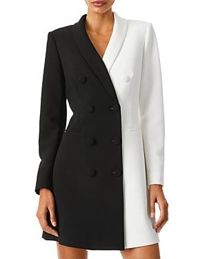 Alice And Olivia Kyrie Color Block Tuxedo Mini Dress