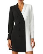 Alice And Olivia Kyrie Color Block Tuxedo Mini Dress