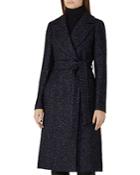 Reiss Farris Herringbone Tweed Coat