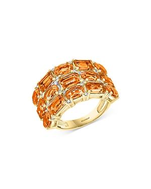 Bloomingdale's Citrine & Diamond Multi Row Ring In 14k Yellow Gold - 100% Exclusive