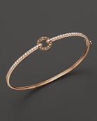 White And Brown Diamond Bangle In 14k Rose Gold, .55 Ct. T.w.