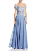 Avery G Embellished Off-the-shoulder Gown