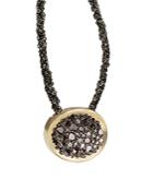 Antonini 18k White Gold Matera Black Diamond Pendant Necklace, 16