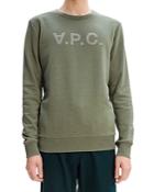 A.p.c. Vpc Flocked Logo Print Straight Fit Crewneck Sweatshirt