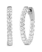 Unique Designs 14k White Gold Diamond Inside Out Hoop Earrings (61% Off) - Comparable Value $2,325
