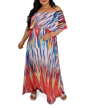 Maree Pour Toi Plus Abigail Flounce Maxi Dress