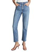 Reiss Bailey High Rise Straight Leg Jeans In Pale Blue