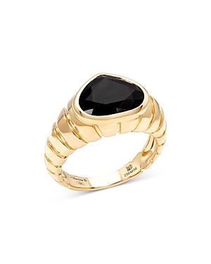 Marina B 18k Gold Trisolina Black Spinel Ring