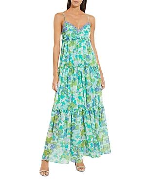 Bcbgmaxazria Floral Printed Tiered Maxi Dress