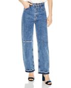 Sandro Fluffy Distressed Wide-leg Jeans