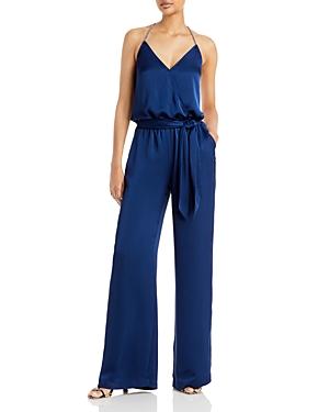 Ramy Brook Charlie Satin Halter Jumpsuit