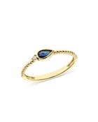 Bloomingdale's Blue Sapphire & Diamond Bezel Stacking Ring In 14k Yellow Gold - 100% Exclusive