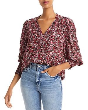 Aqua Floral Smocked Sleeve Top - 100% Exclusive