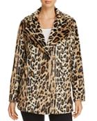 Kenneth Cole Leopard Print Faux Fur Coat