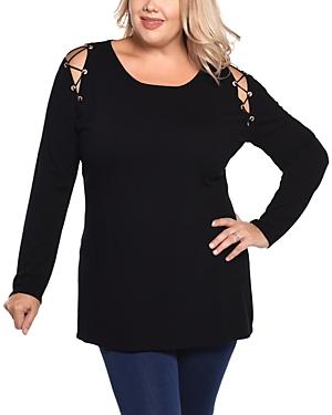Belldini Lace Up Shoulder Tunic Top - 100% Exclusive
