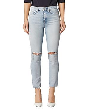 Hudson Holly Ripped Straight Jeans In Destructed Wash Out