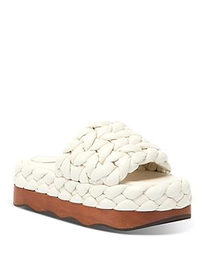 Chloe Women's Wavy Leather Platform Slide Sandals