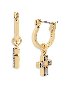 Allsaints Cross Charm Huggie Earrings