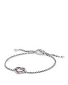 David Yurman Cable Collectibles Heart Station Bracelet With Pink Sapphire