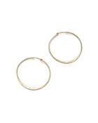 14k Hammered Yellow Gold Medium Twisted Hammered Hoop Earrings