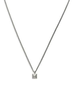Allsaints Pyramid Pendant Necklace In Sterling Silver, 22