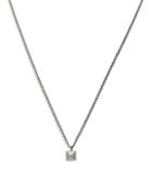 Allsaints Pyramid Pendant Necklace In Sterling Silver, 22