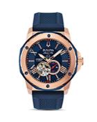 Bulova Marine Star Blue Silicone Strap Automatic Watch, 45mm