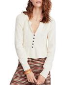 Free People Cotton V-neck Sweater