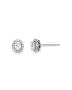 Bloomingdale's Diamond Oval Halo Stud Earrings In 14k White Gold, 0.65 Ct. T.w. - 100% Exclusive