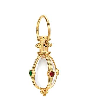 Temple St. Clair 18k Yellow Gold Classic Blue Sapphire, Emerald, Ruby & Crystal Faceted Amulet Pendant