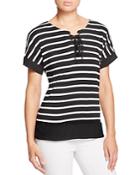 Kim & Cami Lace-up Striped Tee