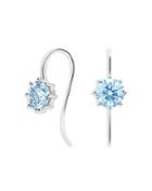 Lightbox Jewelry 10k White Gold Solitaire Basics Lab Grown Blue Diamond Drop Earrings
