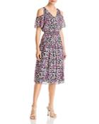Michael Michael Kors Floral Print Cold Shoulder Dress
