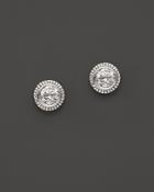 Diamond Milgrain Stud Earrings In 14k White Gold, 0.25 Ct. T.w.