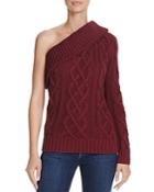 Endless Rose One-shoulder Cable Knit Sweater