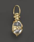 Temple St. Clair 18k Yellow Gold Vine Amulet With Oval Rock Crystal And Diamonds