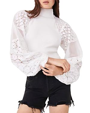 Free People Love Too Much Lace Sleeve Top