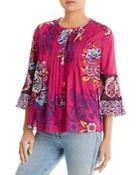 Kobi Halperin Lee Pintucked Floral Print Blouse