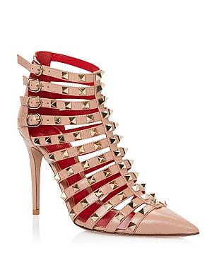 Valentino Garavani Women's Rockstud Alcove Strappy High Heel Booties