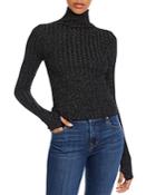 Enza Costa Sparkle-knit Cropped Funnel-neck Top