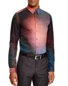 Ps Paul Smith Watercolor Print Slim Fit Button Down Shirt