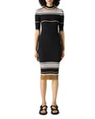 St. John Multi Stripe Ribbed Knit Dress
