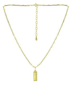 Bloomingdale's Marc & Marcella Diamond Rectangle Pendant Necklace In 18k Gold Plated Sterling Silver, 0.03 Ct. T.w, 16-18 - 100% Exclusive