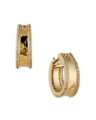 Nadri Key Item Pave Edge Hoop Earrings In 18k Gold Plated