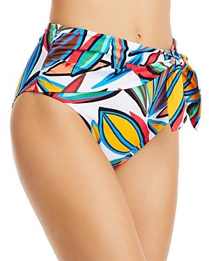 Aqua High Waist Tie Drape Bikini Bottom - 100% Exclusive