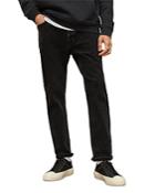 Allsaints Dean Cotton Blend Slim Jeans In Acid Black