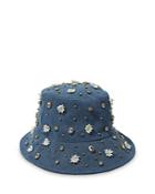 Lele Sadoughi Petunia Embellished Denim Bucket Hat